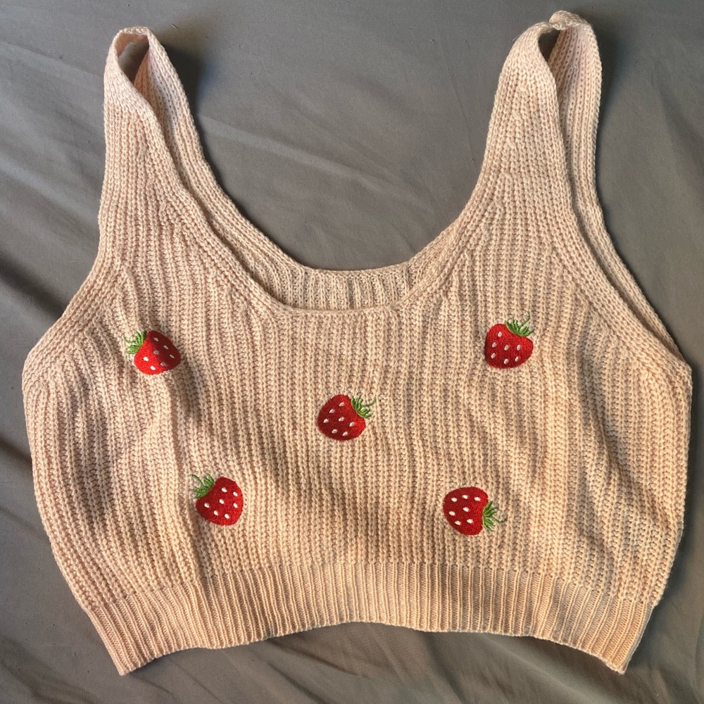 Strawberry sweater crop top